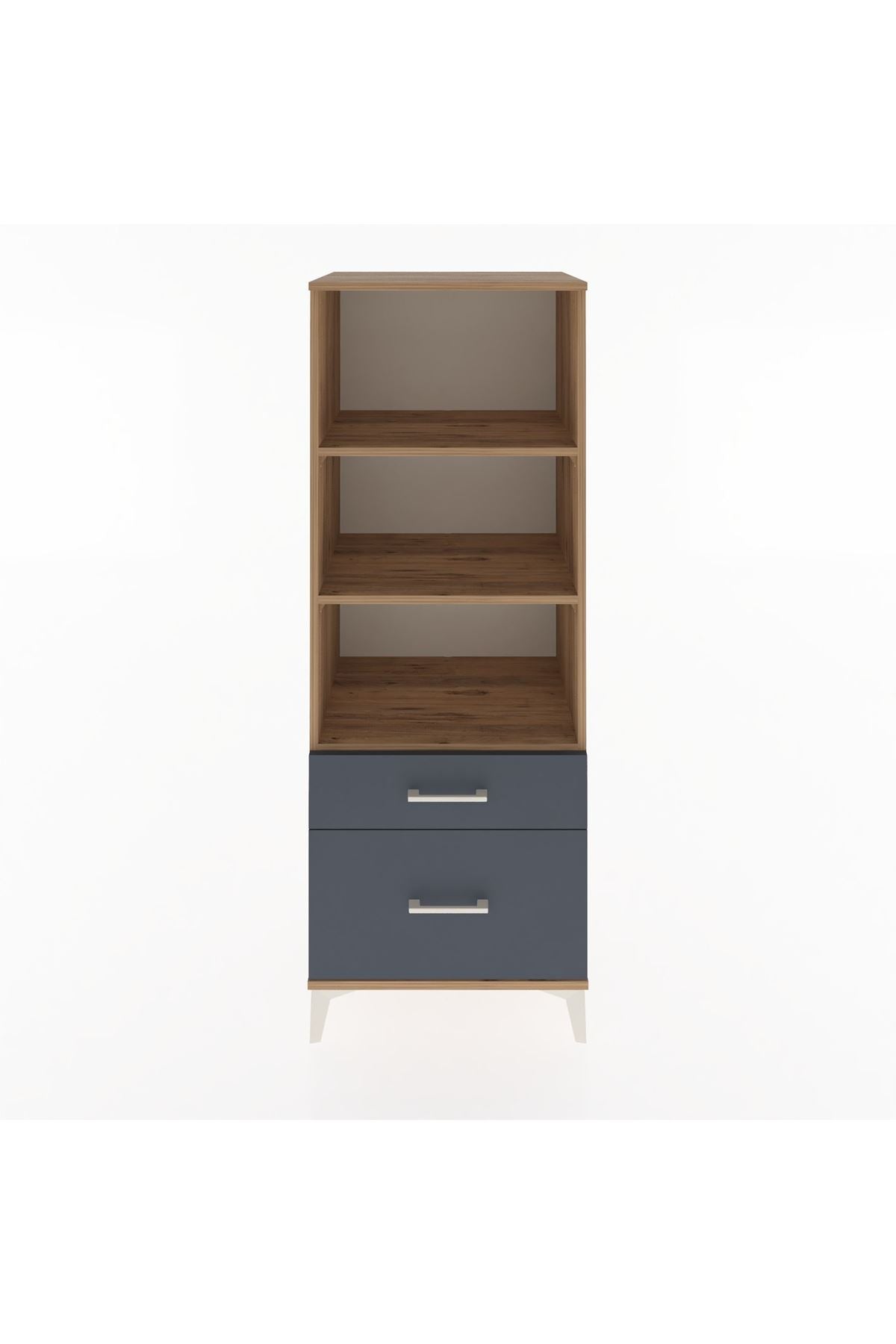 Hyperion Dolap 3 Raflı 2 Çekmeceli 60x44x163 Çam-Antrasit