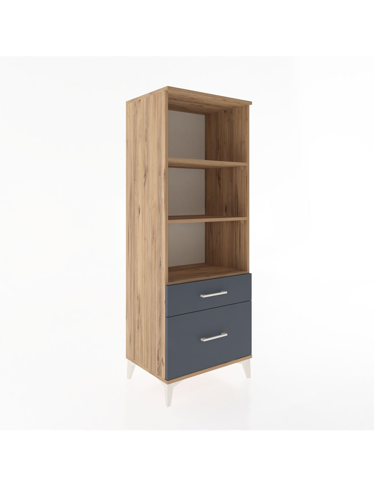 Hyperion Dolap 3 Raflı 2 Çekmeceli 60x44x163 Çam-Antrasit