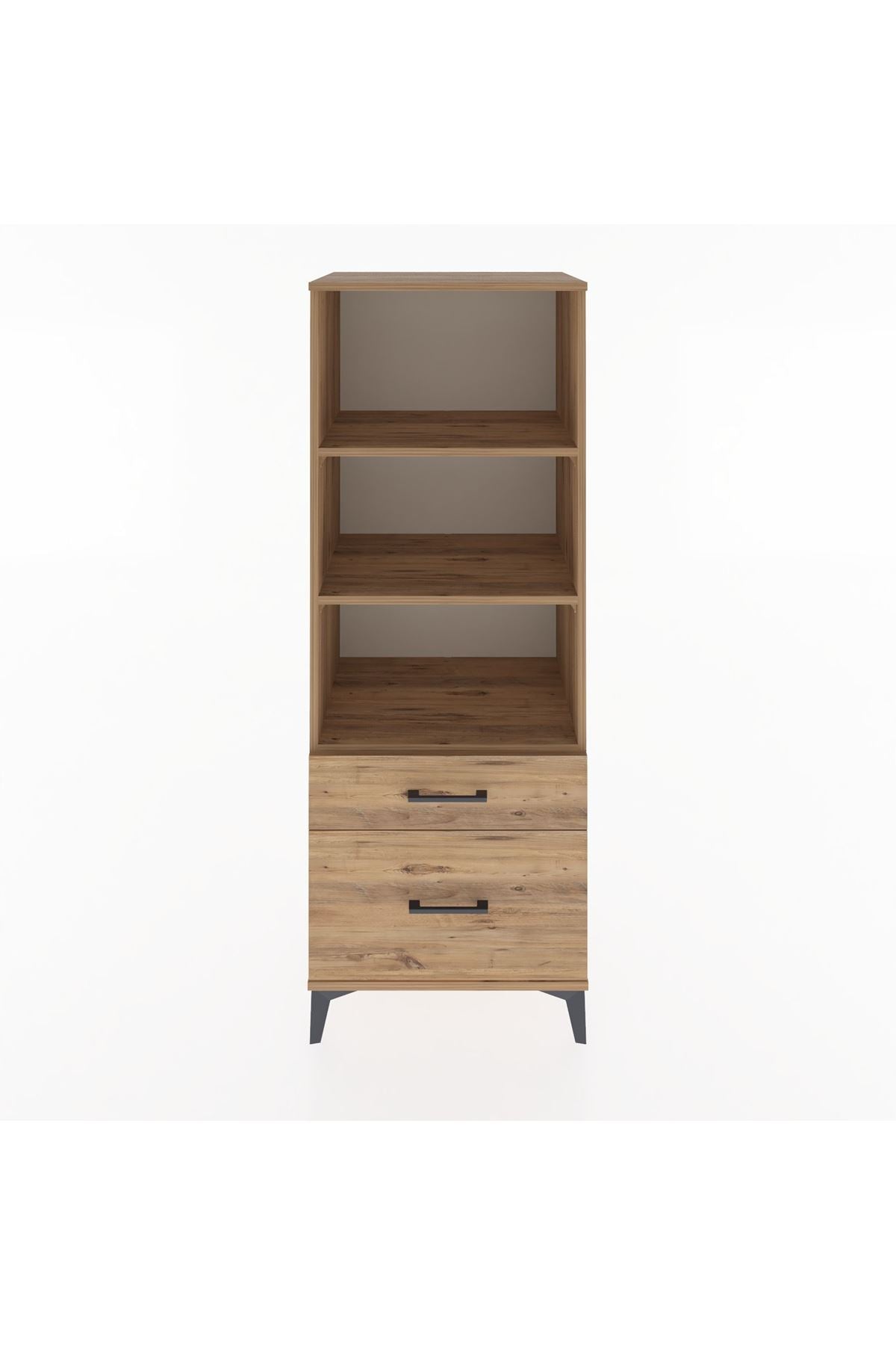 Hyperion Dolap 3 Raflı 2 Çekmeceli 60x44x163 Çam-Çam