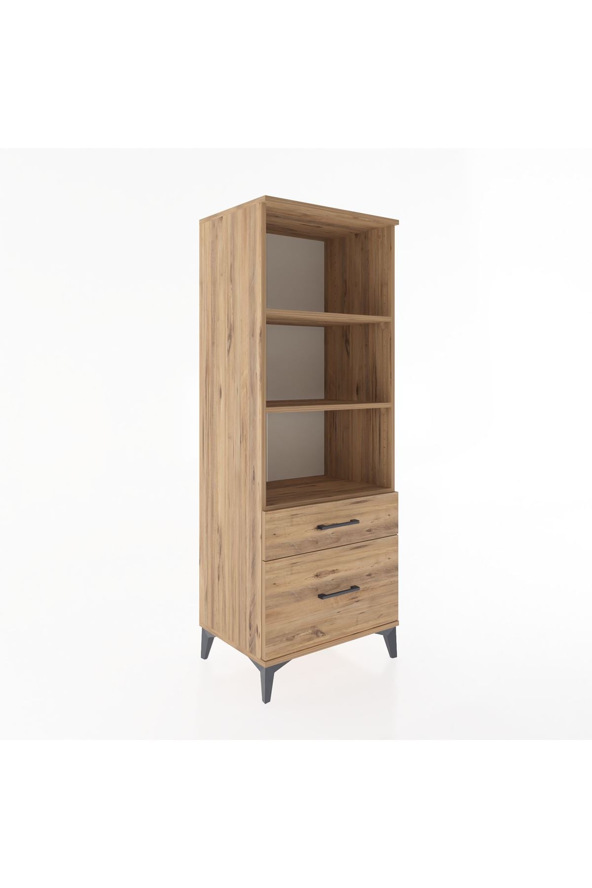 Hyperion Dolap 3 Raflı 2 Çekmeceli 60x44x163 Çam-Çam