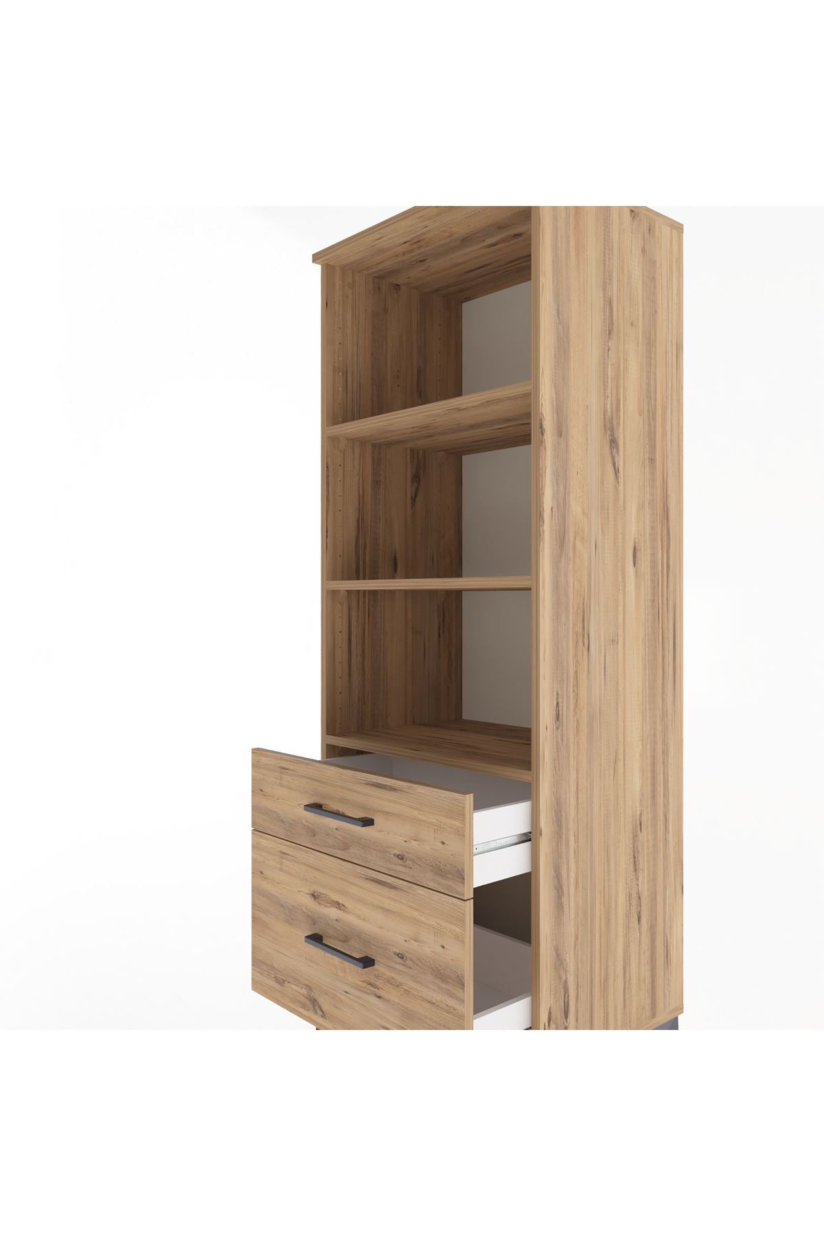 Hyperion Dolap 3 Raflı 2 Çekmeceli 60x44x163 Çam-Çam