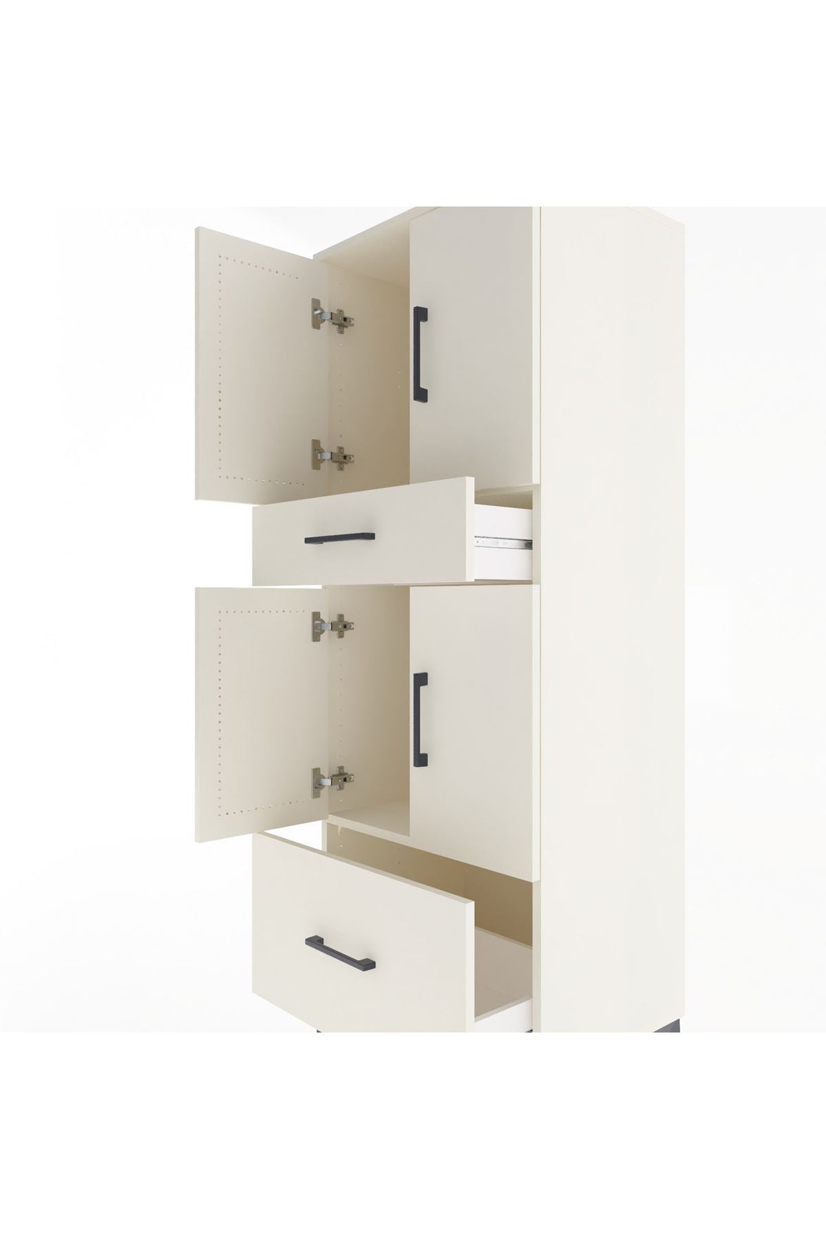 Hyperion Dolap 2 Raflı 2 Çekmeceli 4 Kapaklı 60x44x163 Aytaşı-Aytaşı