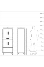 Hyperion Dolap 2 Raflı 2 Çekmeceli 4 Kapaklı 60x44x163 Aytaşı-Aytaşı