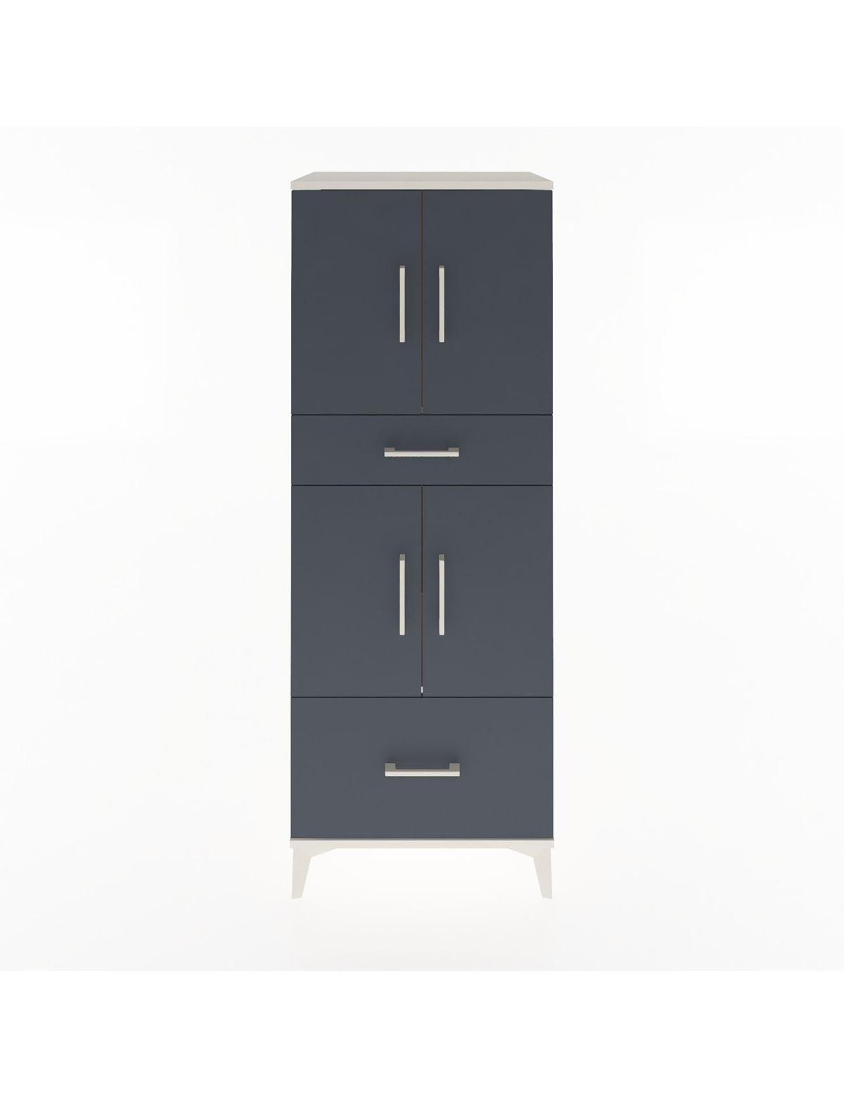 Hyperion Dolap 2 Raflı 2 Çekmeceli 4 Kapaklı 60x44x163 Aytaşı-Antrasit