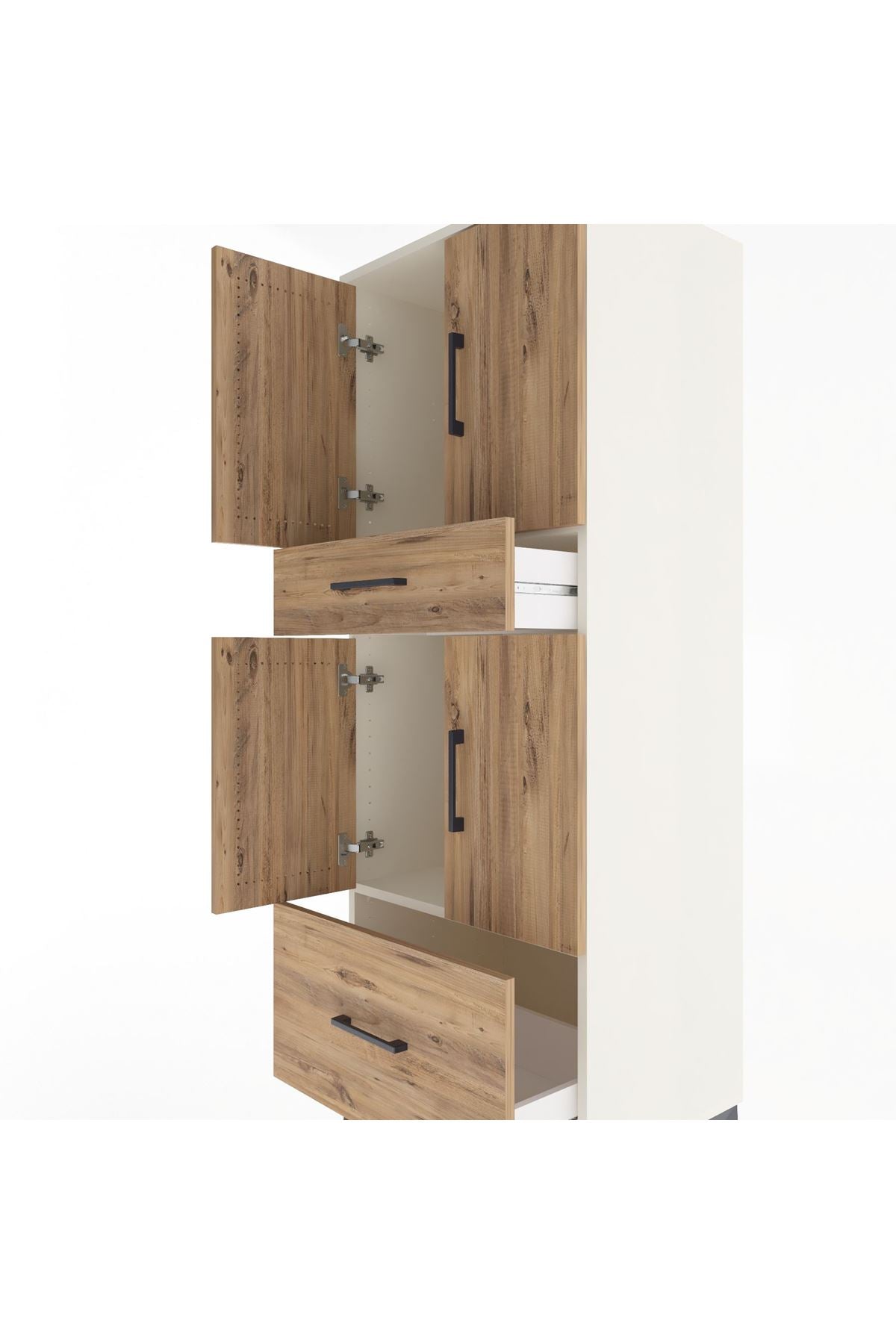 Hyperion Dolap 2 Raflı 2 Çekmeceli 4 Kapaklı 60x44x163 Aytaşı-Çam