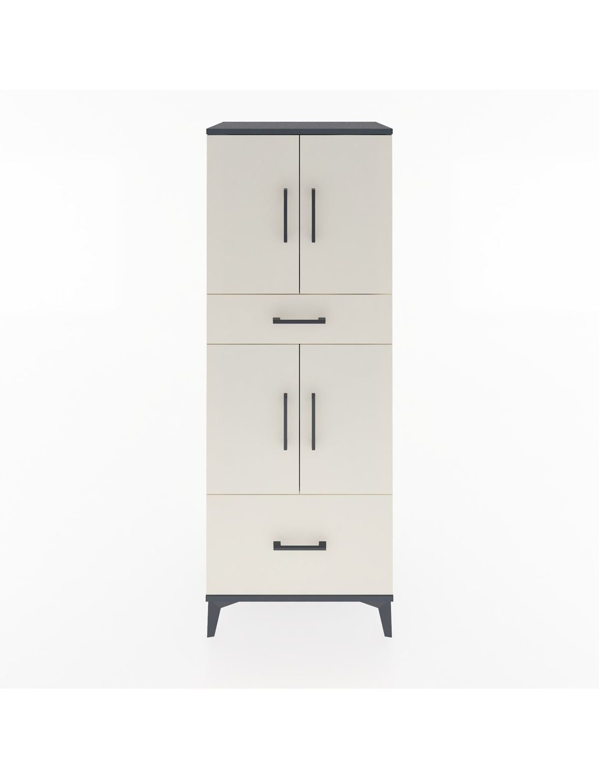 Hyperion Dolap 2 Raflı 2 Çekmeceli 4 Kapaklı 60x44x163 Antrasit-Aytaşı