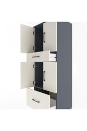 Hyperion Dolap 2 Raflı 2 Çekmeceli 4 Kapaklı 60x44x163 Antrasit-Aytaşı