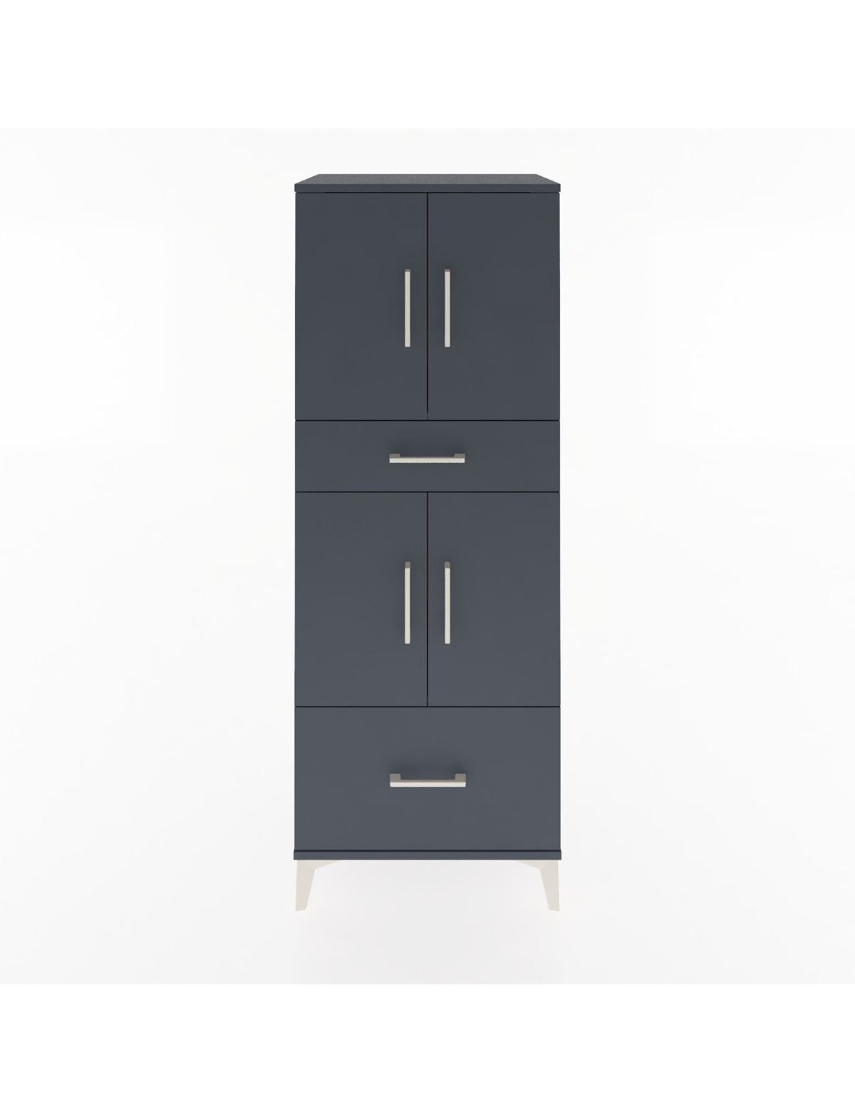 Hyperion Dolap 2 Raflı 2 Çekmeceli 4 Kapaklı 60x44x163 Antrasit-Antrasit