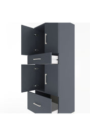 Hyperion Dolap 2 Raflı 2 Çekmeceli 4 Kapaklı 60x44x163 Antrasit-Antrasit