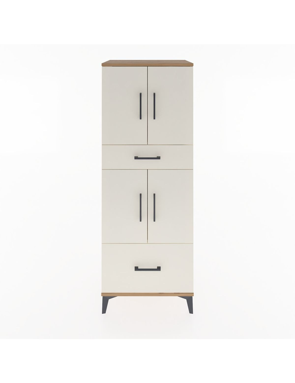 Hyperion Dolap 2 Raflı 2 Çekmeceli 4 Kapaklı 60x44x163 Çam-Aytaşı