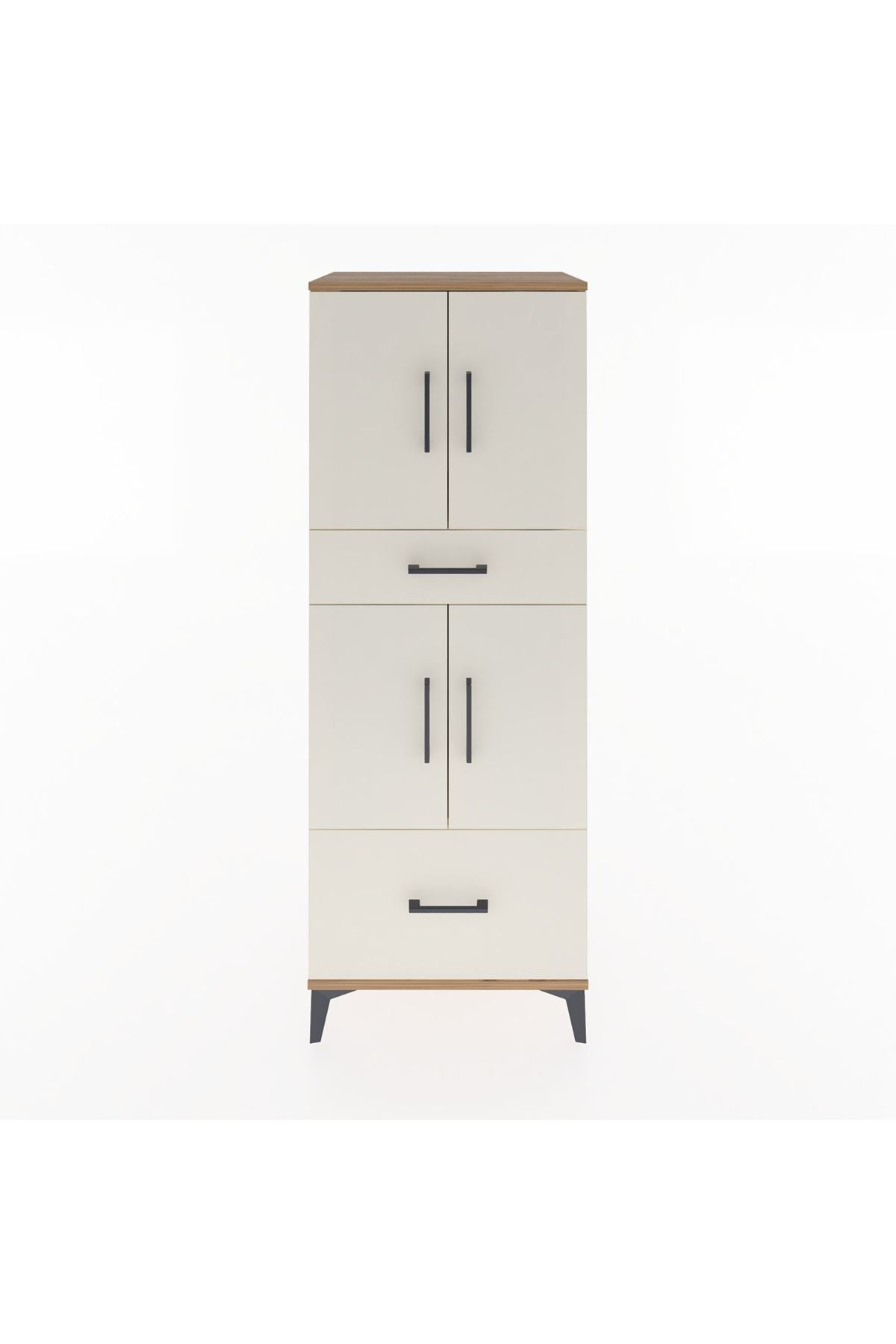 Hyperion Dolap 2 Raflı 2 Çekmeceli 4 Kapaklı 60x44x163 Çam-Aytaşı