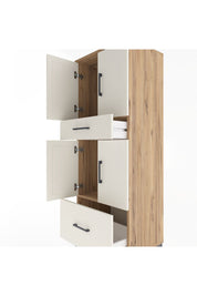 Hyperion Dolap 2 Raflı 2 Çekmeceli 4 Kapaklı 60x44x163 Çam-Aytaşı