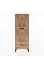 Hyperion Dolap 2 Raflı 2 Çekmeceli 4 Kapaklı 60x44x163 Çam-Çam