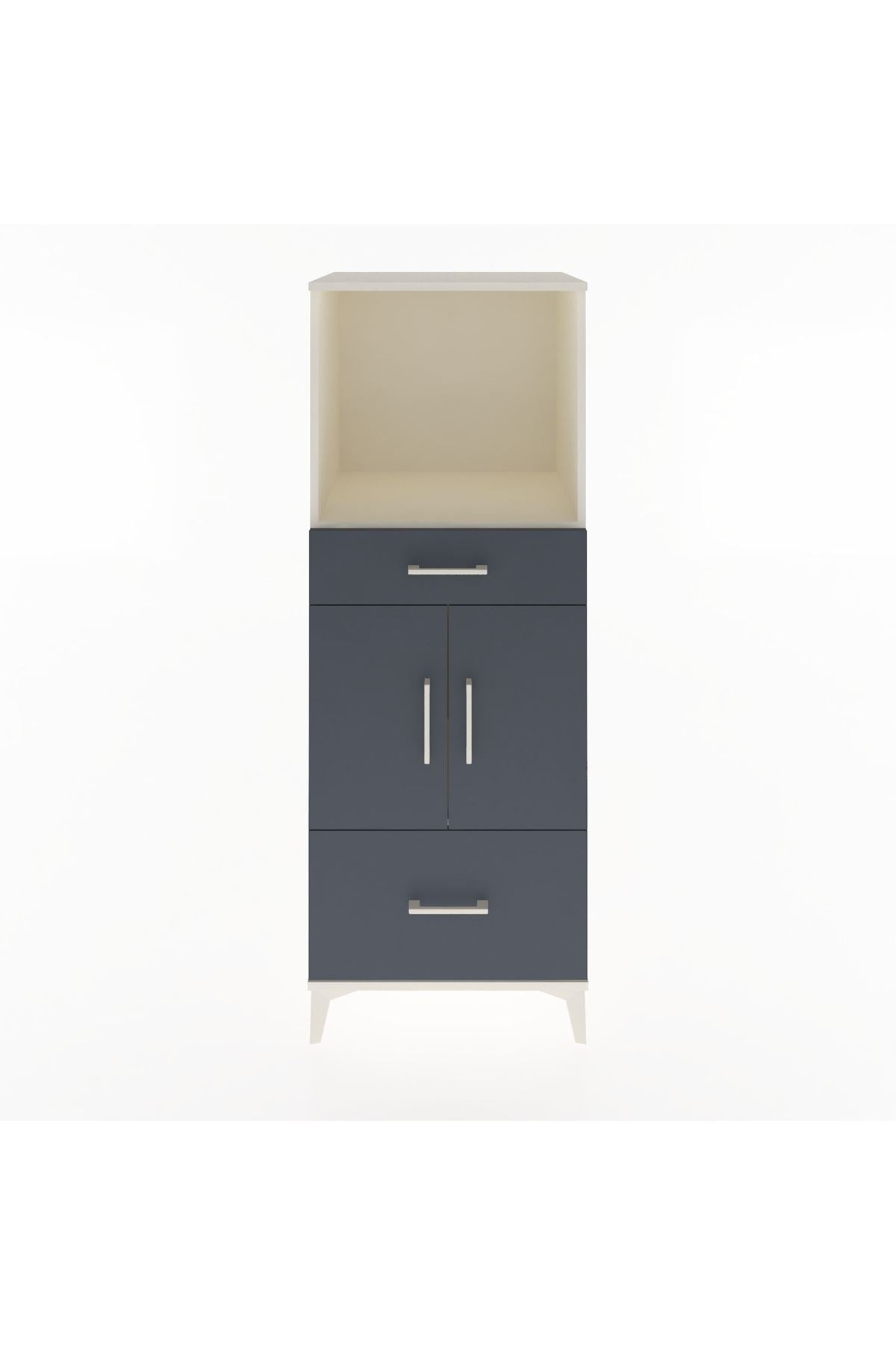 Hyperion Dolap 2 Raflı 2 Çekmeceli 2 Kapaklı 60x44x163 Aytaşı-Antrasit