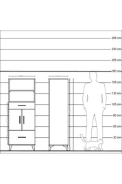 Hyperion Dolap 2 Raflı 2 Çekmeceli 2 Kapaklı 60x44x163 Aytaşı-Antrasit