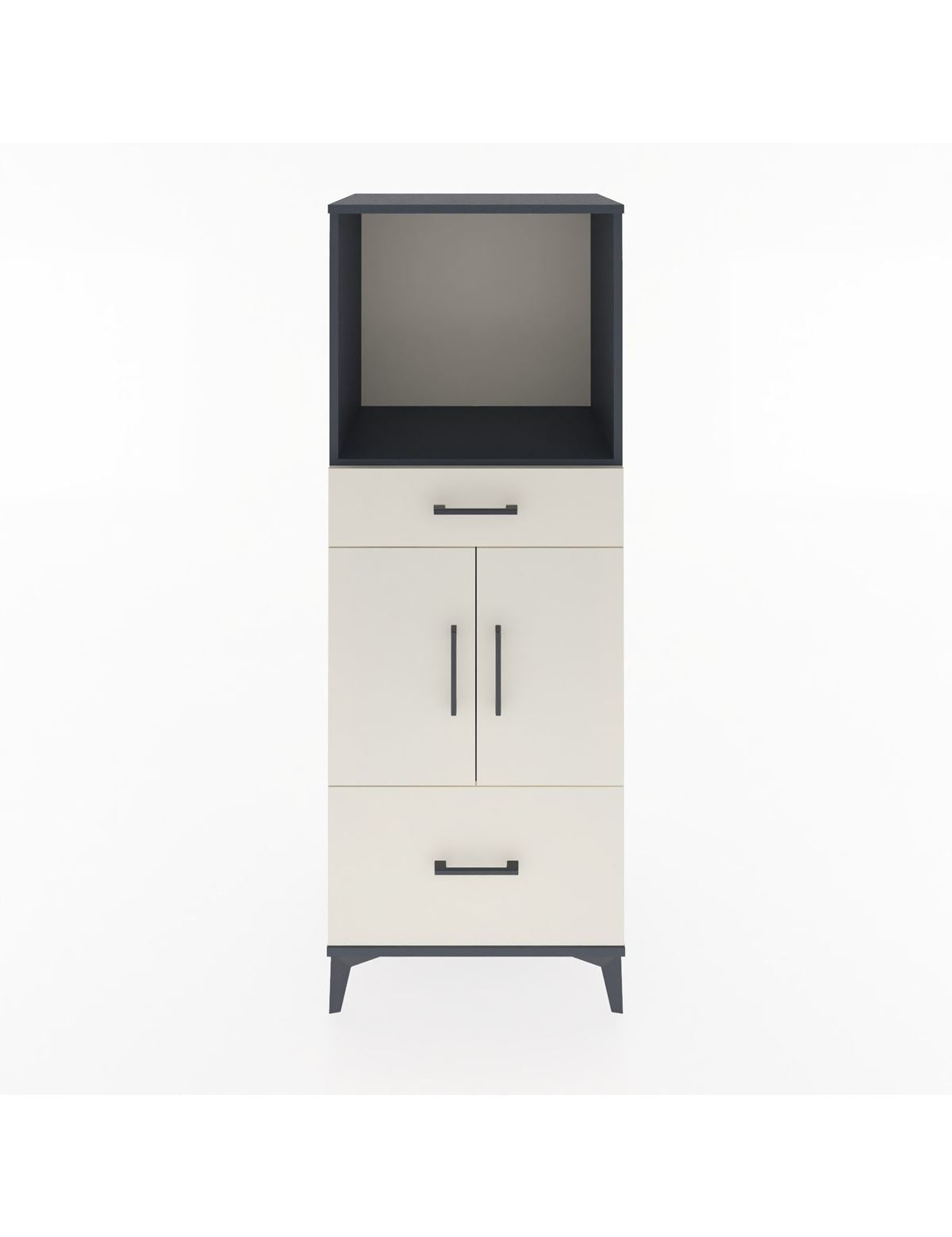 Hyperion Dolap 2 Raflı 2 Çekmeceli 2 Kapaklı 60x44x163 Antrasit-Aytaşı