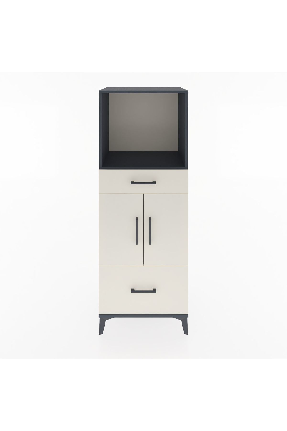 Hyperion Dolap 2 Raflı 2 Çekmeceli 2 Kapaklı 60x44x163 Antrasit-Aytaşı