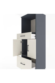 Hyperion Dolap 2 Raflı 2 Çekmeceli 2 Kapaklı 60x44x163 Antrasit-Aytaşı