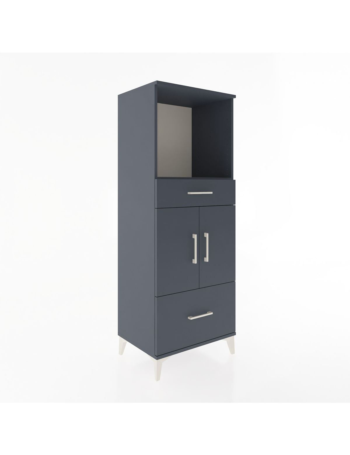 Hyperion Dolap 2 Raflı 2 Çekmeceli 2 Kapaklı 60x44x163 Antrasit-Antrasit