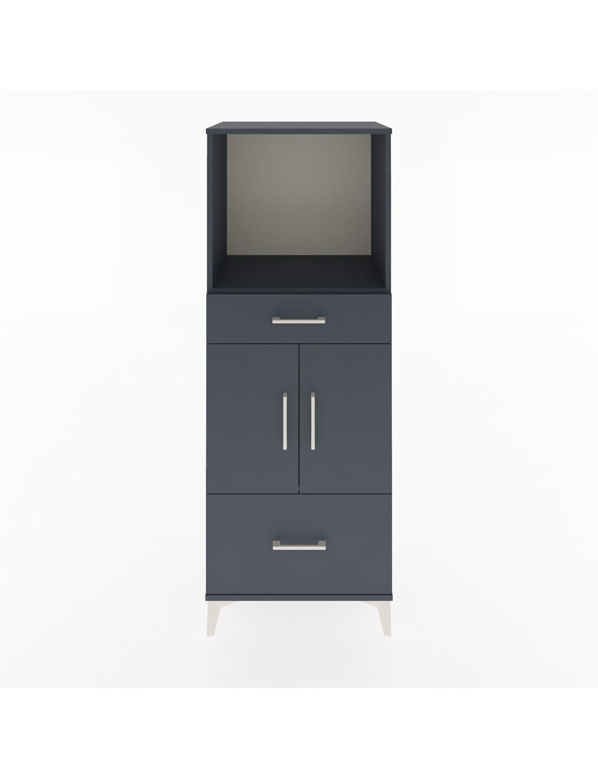 Hyperion Dolap 2 Raflı 2 Çekmeceli 2 Kapaklı 60x44x163 Antrasit-Antrasit