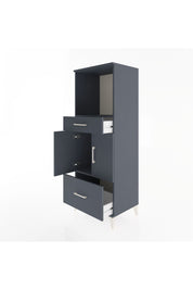 Hyperion Dolap 2 Raflı 2 Çekmeceli 2 Kapaklı 60x44x163 Antrasit-Antrasit