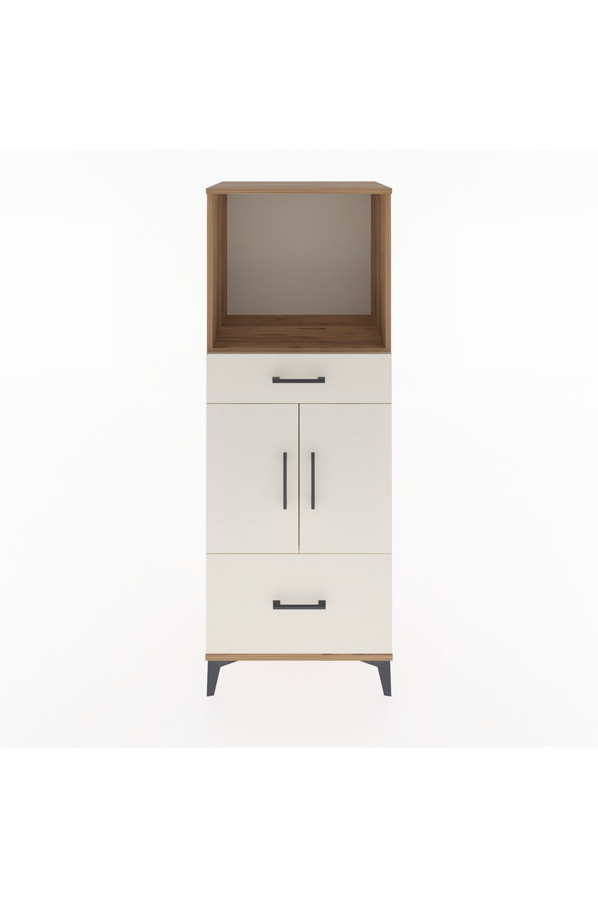 Hyperion Dolap 2 Raflı 2 Çekmeceli 2 Kapaklı 60x44x163 Çam-Aytaşı