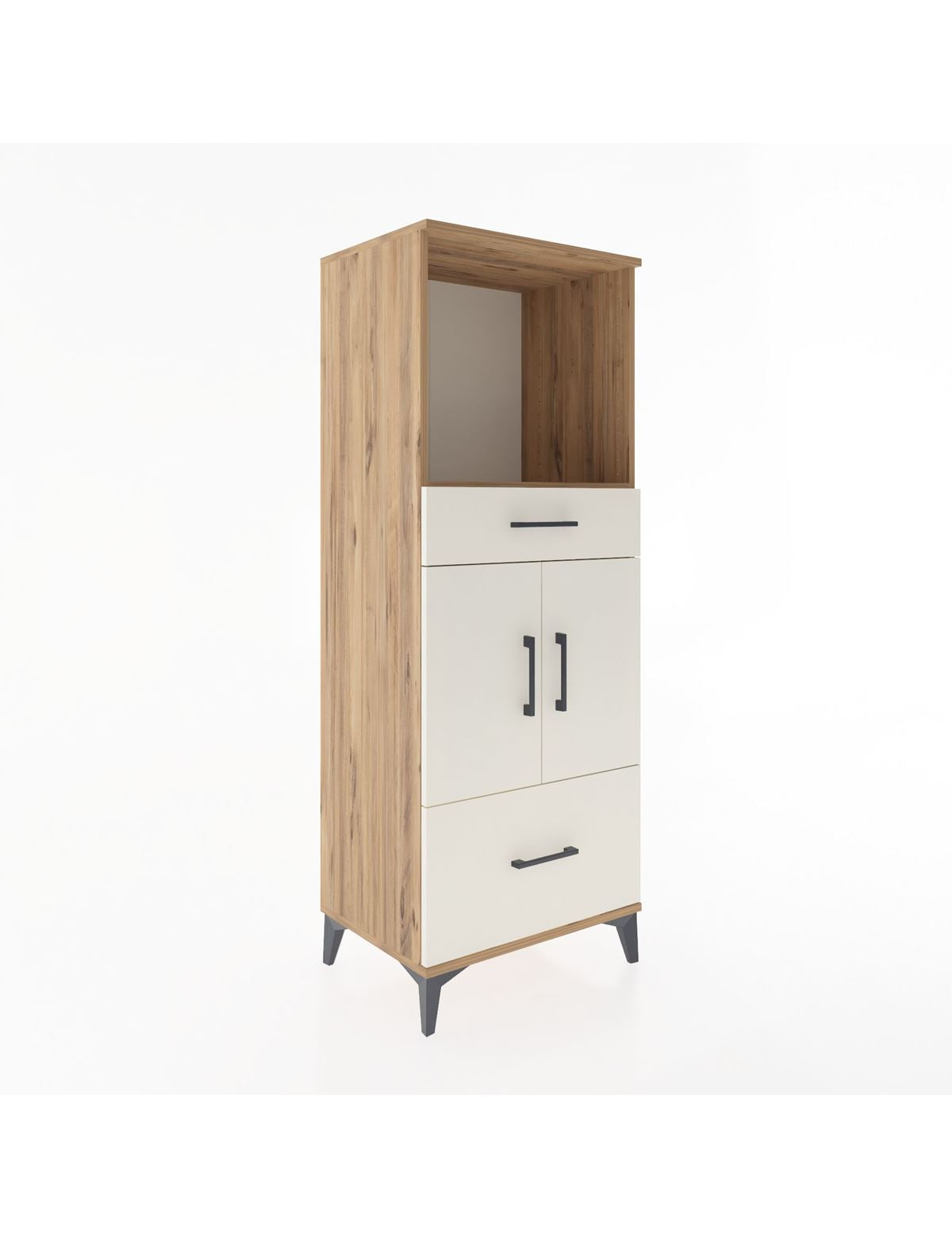 Hyperion Dolap 2 Raflı 2 Çekmeceli 2 Kapaklı 60x44x163 Çam-Aytaşı