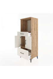 Hyperion Dolap 2 Raflı 2 Çekmeceli 2 Kapaklı 60x44x163 Çam-Aytaşı