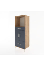 Hyperion Dolap 2 Raflı 2 Çekmeceli 2 Kapaklı 60x44x163 Çam-Antrasit
