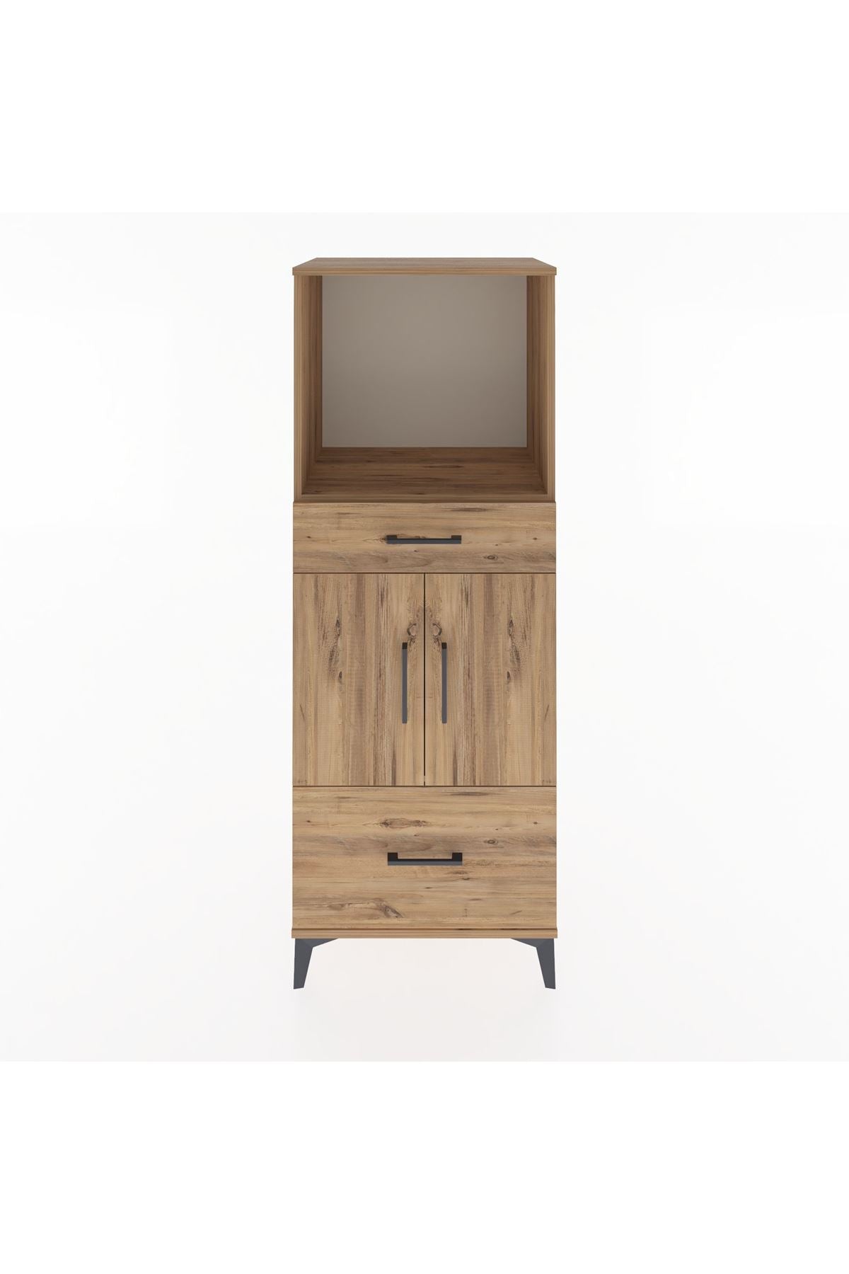 Hyperion Dolap 2 Raflı 2 Çekmeceli 2 Kapaklı 60x44x163 Çam-Çam