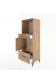 Hyperion Dolap 2 Raflı 2 Çekmeceli 2 Kapaklı 60x44x163 Çam-Çam