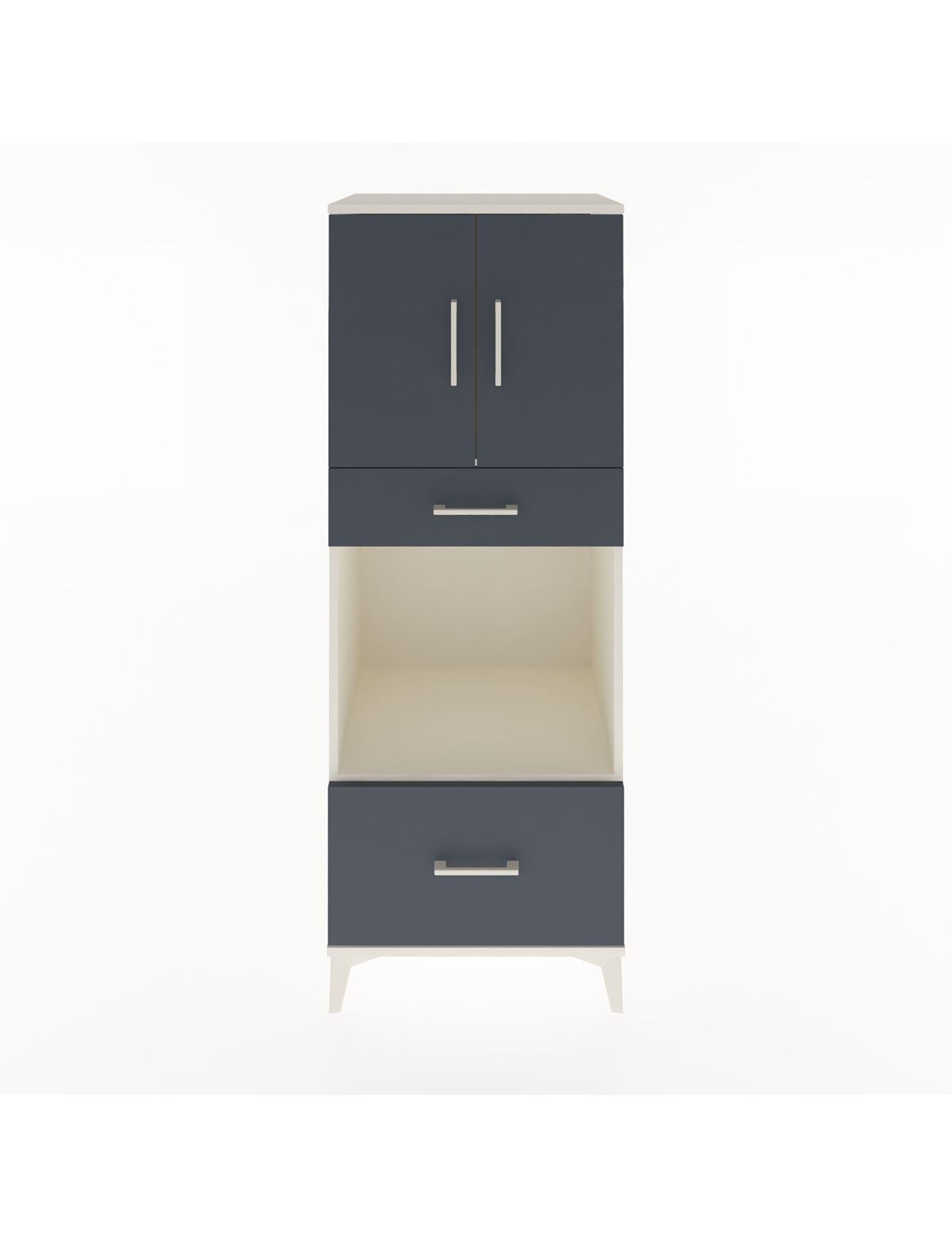 Hyperion Dolap 2 Raflı 2 Çekmeceli 2 Kapaklı 60x44x163 Aytaşı-Antrasit