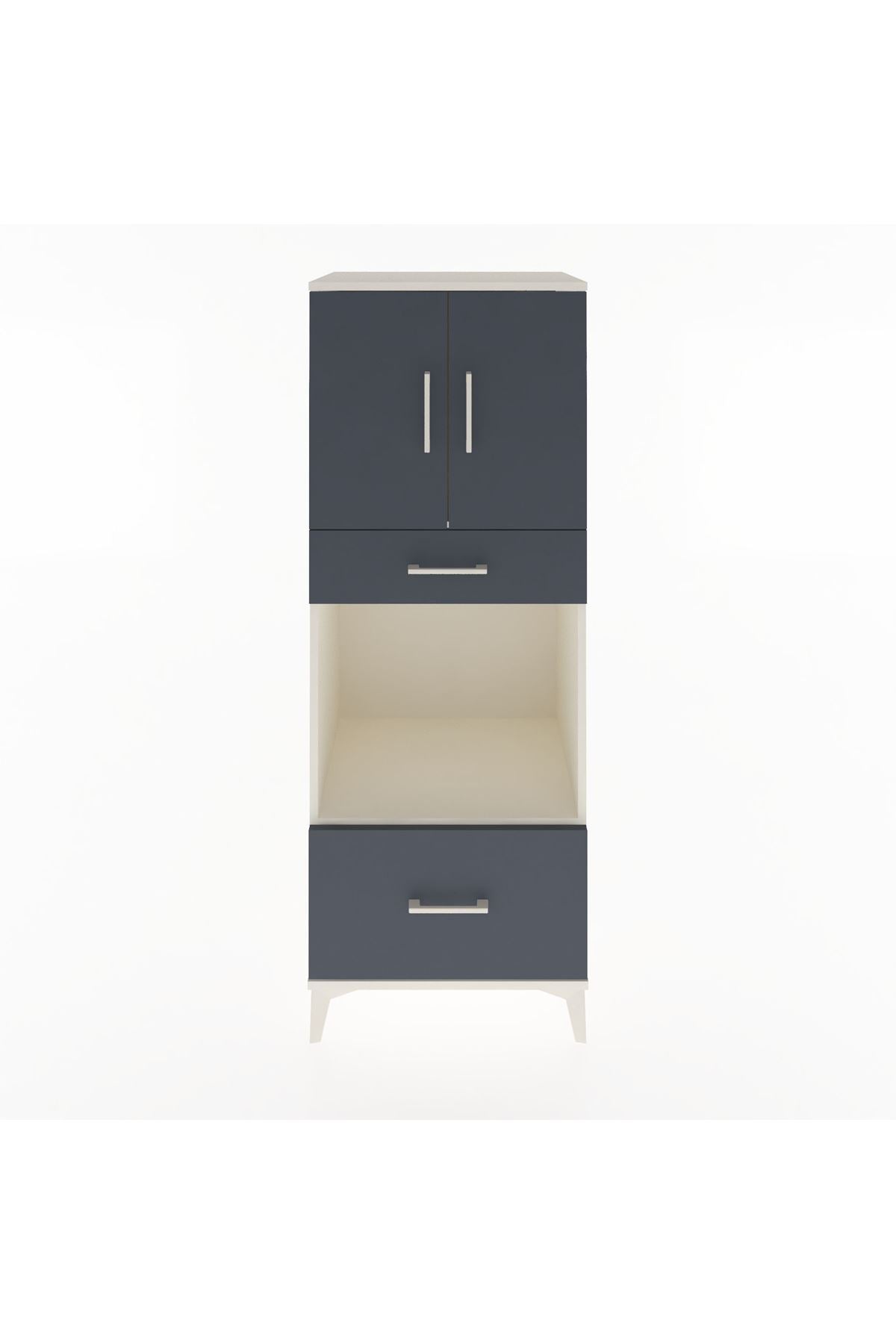 Hyperion Dolap 2 Raflı 2 Çekmeceli 2 Kapaklı 60x44x163 Aytaşı-Antrasit