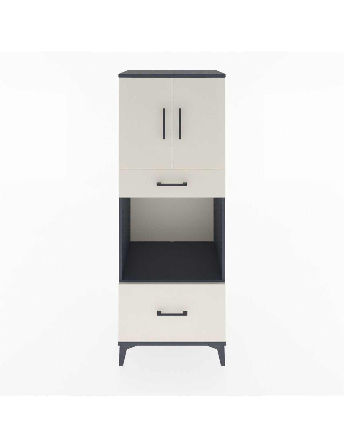 Hyperion Dolap 2 Raflı 2 Çekmeceli 2 Kapaklı 60x44x163 Antrasit-Aytaşı