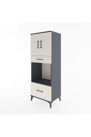 Hyperion Dolap 2 Raflı 2 Çekmeceli 2 Kapaklı 60x44x163 Antrasit-Aytaşı