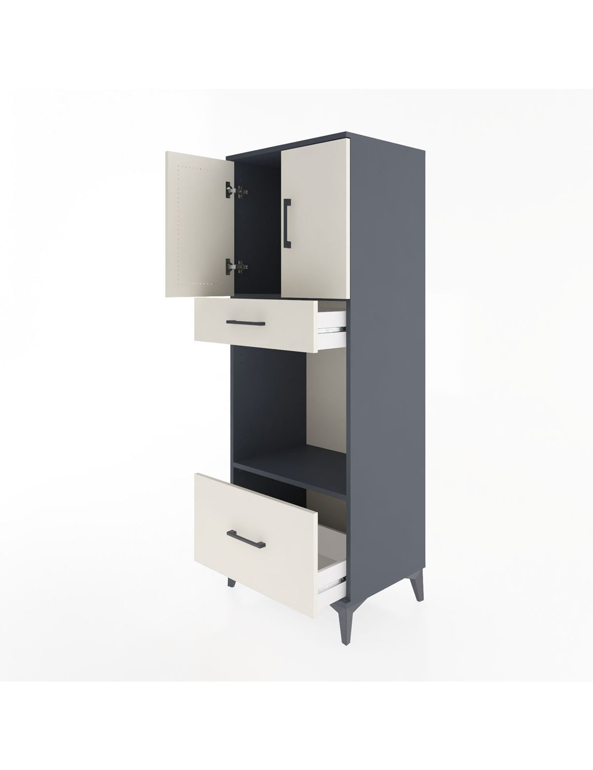 Hyperion Dolap 2 Raflı 2 Çekmeceli 2 Kapaklı 60x44x163 - S53M017V4B