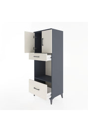 Hyperion Dolap 2 Raflı 2 Çekmeceli 2 Kapaklı 60x44x163 Antrasit-Aytaşı