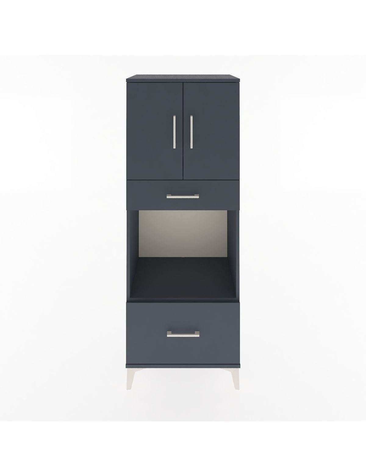 Hyperion Dolap 2 Raflı 2 Çekmeceli 2 Kapaklı 60x44x163 Antrasit-Antrasit