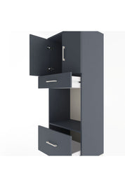 Hyperion Dolap 2 Raflı 2 Çekmeceli 2 Kapaklı 60x44x163 Antrasit-Antrasit