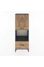 Hyperion Dolap 2 Raflı 2 Çekmeceli 2 Kapaklı 60x44x163 Antrasit-Çam