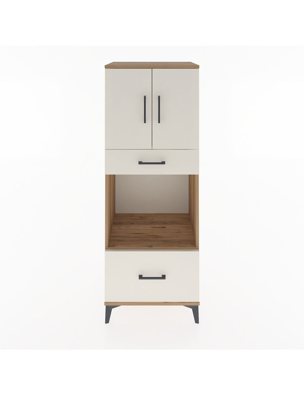 Hyperion Dolap 2 Raflı 2 Çekmeceli 2 Kapaklı 60x44x163 Çam-Aytaşı