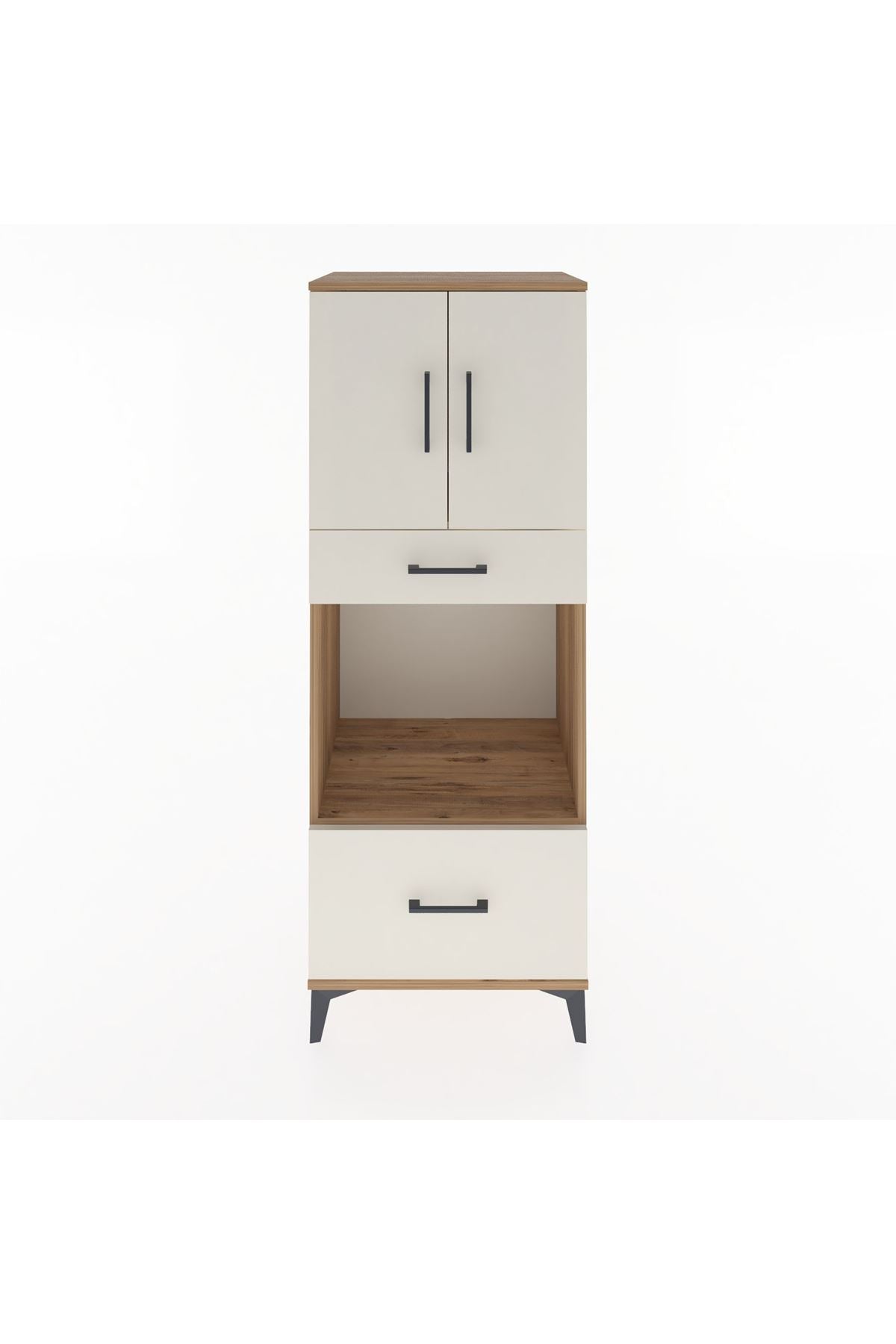 Hyperion Dolap 2 Raflı 2 Çekmeceli 2 Kapaklı 60x44x163 Çam-Aytaşı