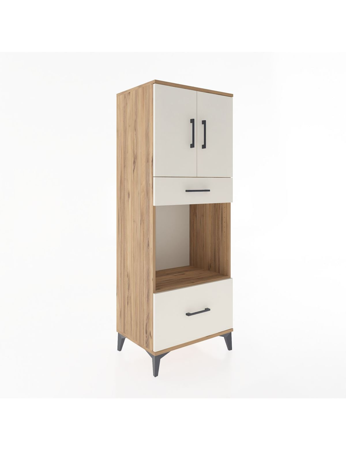 Hyperion Dolap 2 Raflı 2 Çekmeceli 2 Kapaklı 60x44x163 Çam-Aytaşı