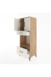 Hyperion Dolap 2 Raflı 2 Çekmeceli 2 Kapaklı 60x44x163 Çam-Aytaşı