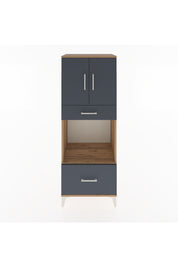 Hyperion Dolap 2 Raflı 2 Çekmeceli 2 Kapaklı 60x44x163 Çam-Antrasit