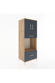 Hyperion Dolap 2 Raflı 2 Çekmeceli 2 Kapaklı 60x44x163 Çam-Antrasit