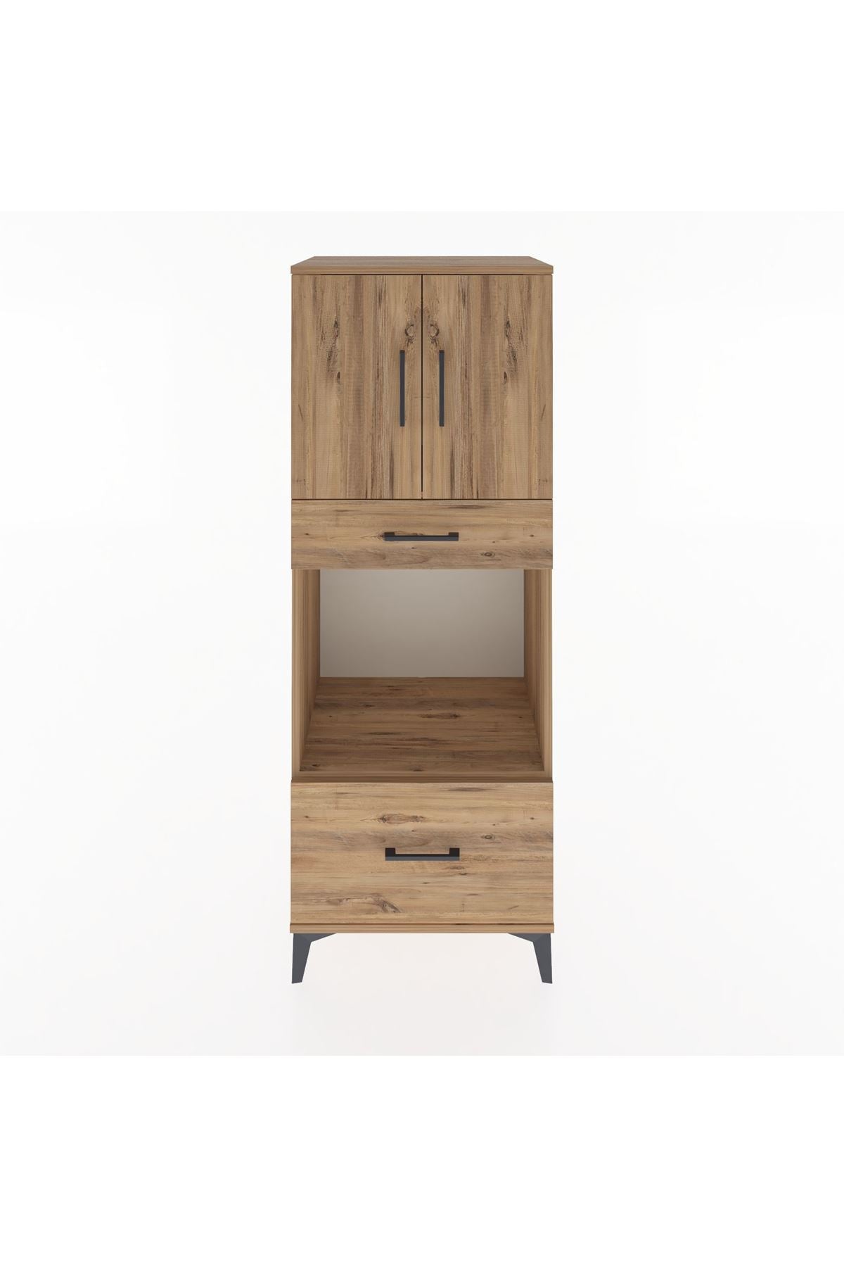 Hyperion Dolap 2 Raflı 2 Çekmeceli 2 Kapaklı 60x44x163 Çam-Çam