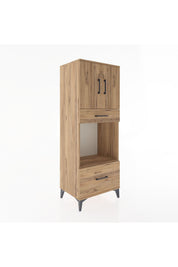 Hyperion Dolap 2 Raflı 2 Çekmeceli 2 Kapaklı 60x44x163 Çam-Çam