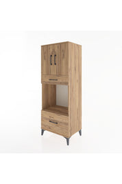 Hyperion Dolap 2 Raflı 2 Çekmeceli 2 Kapaklı 60x44x163 Çam-Çam