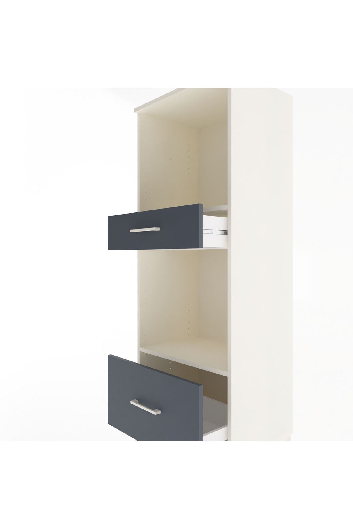 Hyperion Dolap 2 Raflı 2 Çekmeceli 60x44x163 Aytaşı-Antrasit